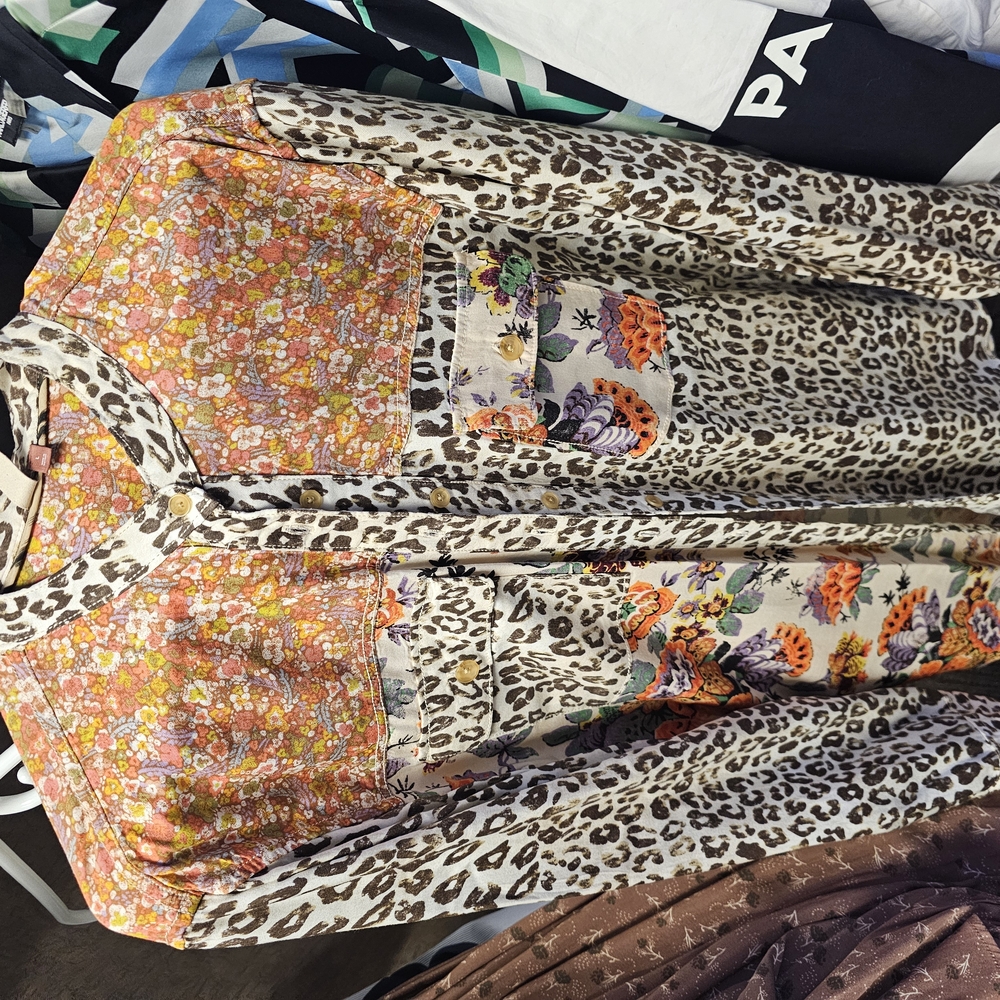Pilcro Orange and Yellow Blouse Vibrant and Chic